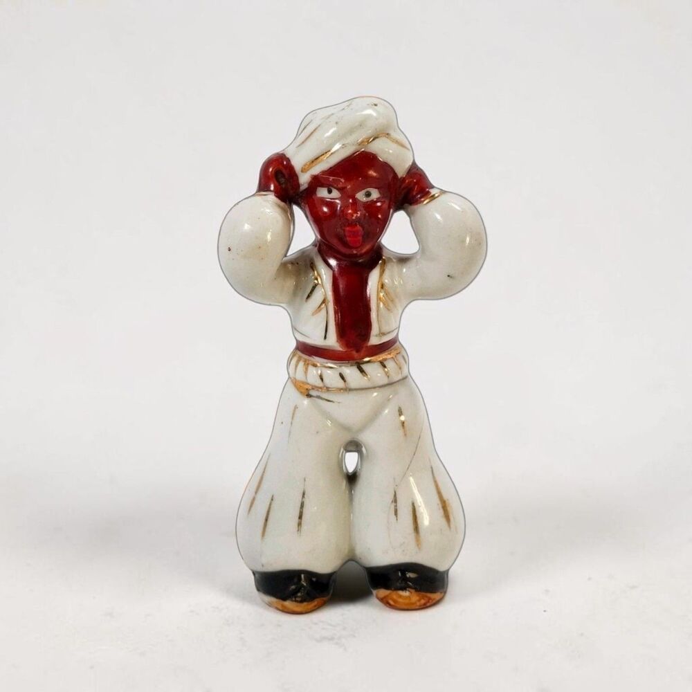 Vintage Occupied Japan Genie Persian Aribic Figurine 4.5in Porcelain Arabian